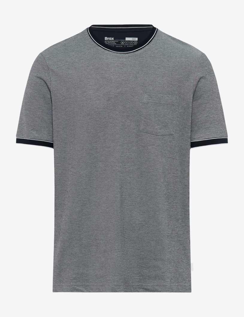 BRAX TED Kurzarm T-Shirt - Slate Harbor Blue - 70817200 26-4768-23