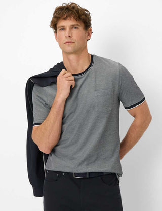 BRAX TED Kurzarm T-Shirt - Slate Harbor Blue - 70817200 26-4768-23