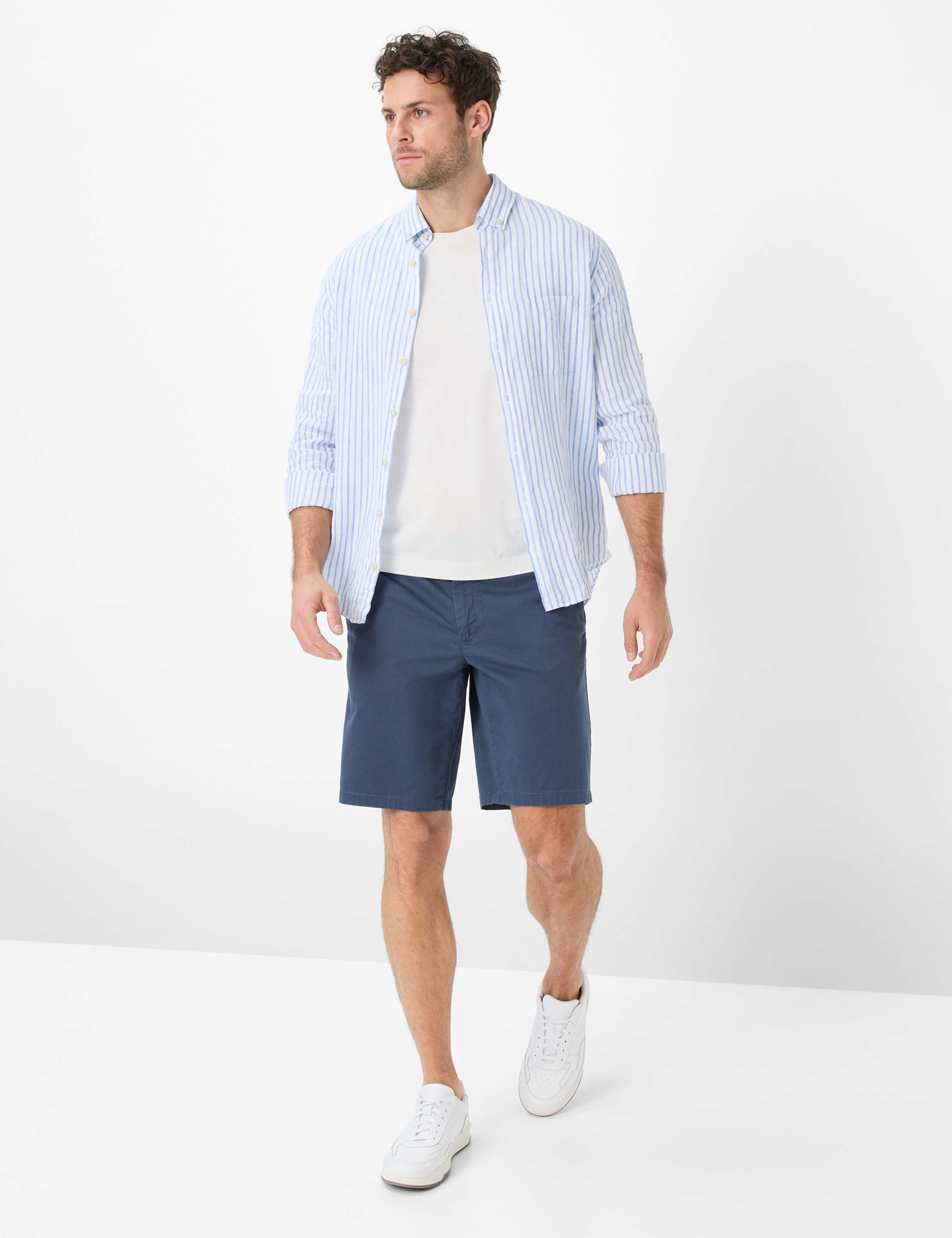 BRAX Bozen Herren-Chino-Shorts - Deep Navy Speckle - 7864720 81-1558-23 von BRAX