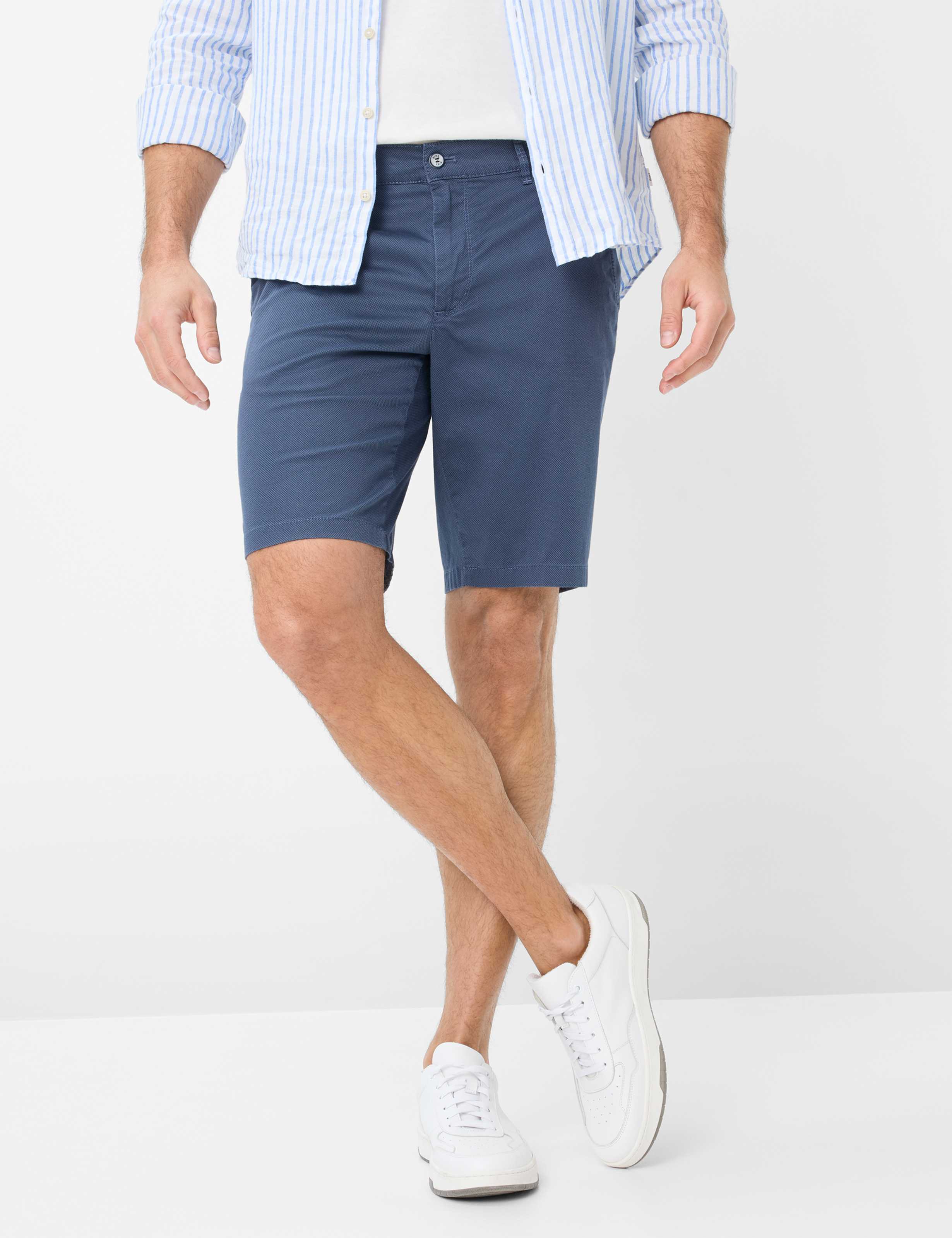 BRAX Bozen Herren-Chino-Shorts - Deep Navy Speckle - 7864720 81-1558-23