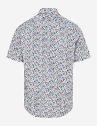 BRAX Hardy P Kurzarm Hemd - Riviera Speckled Blue - 74420600 46-3148-24
