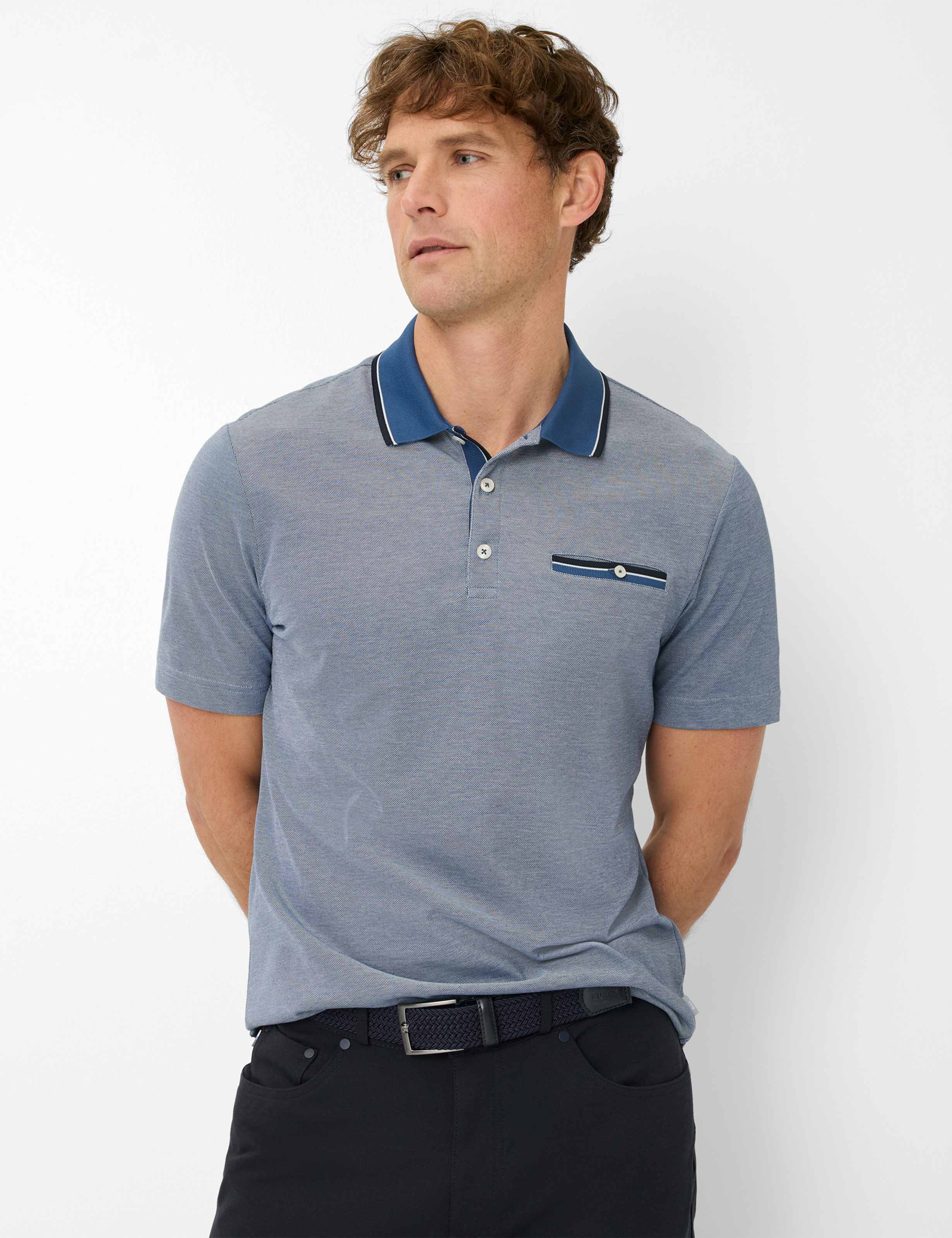 BRAX PETTER Poloshirt - Sea Slate Blue - 70428200 21-4768-25 von BRAX