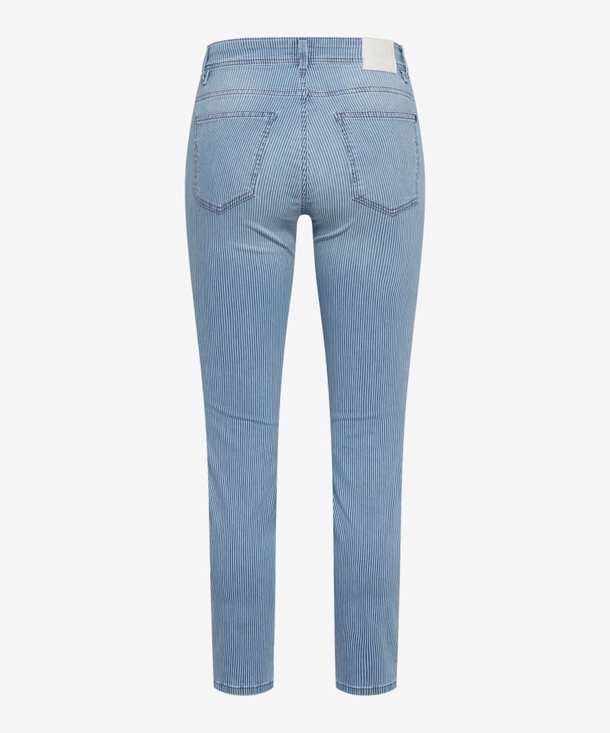 BRAX Shakira S 7/8 Jeans - Seaglass Pinstripe Blue - 9933720 71-7918-29