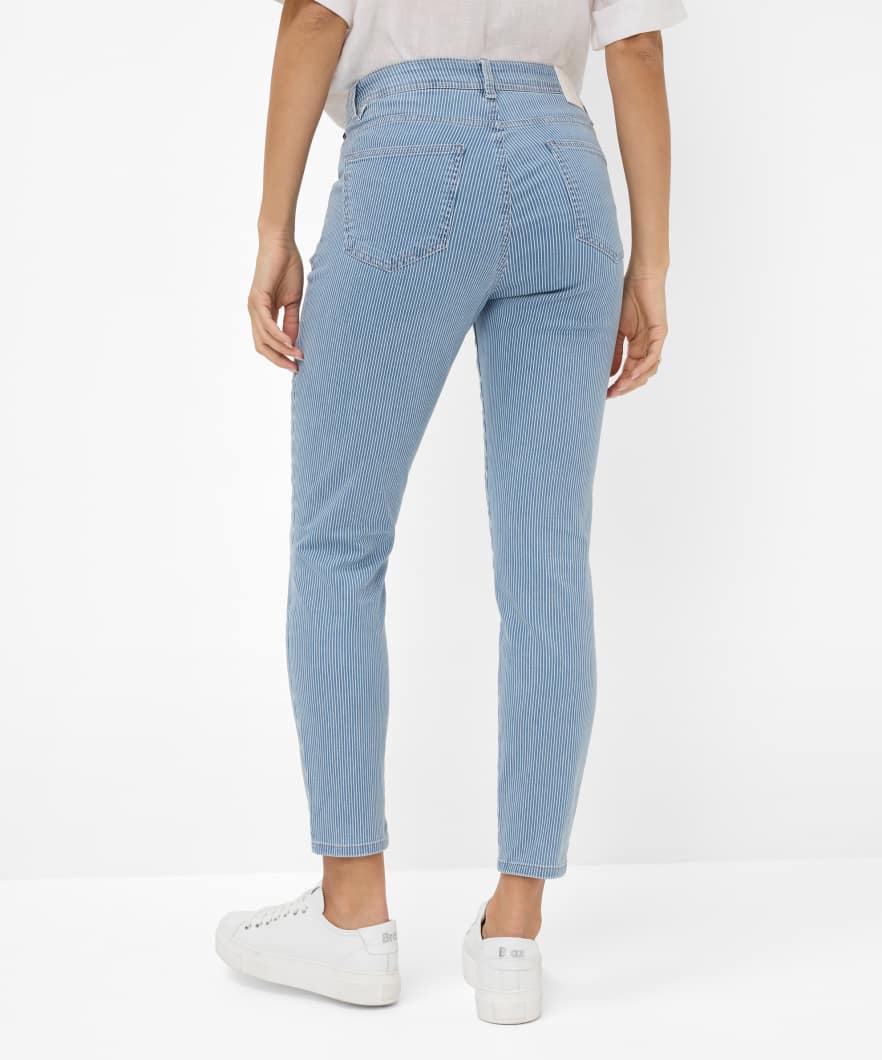 BRAX Shakira S 7/8 Jeans - Seaglass Pinstripe Blue - 9933720 71-7918-29 von BRAX