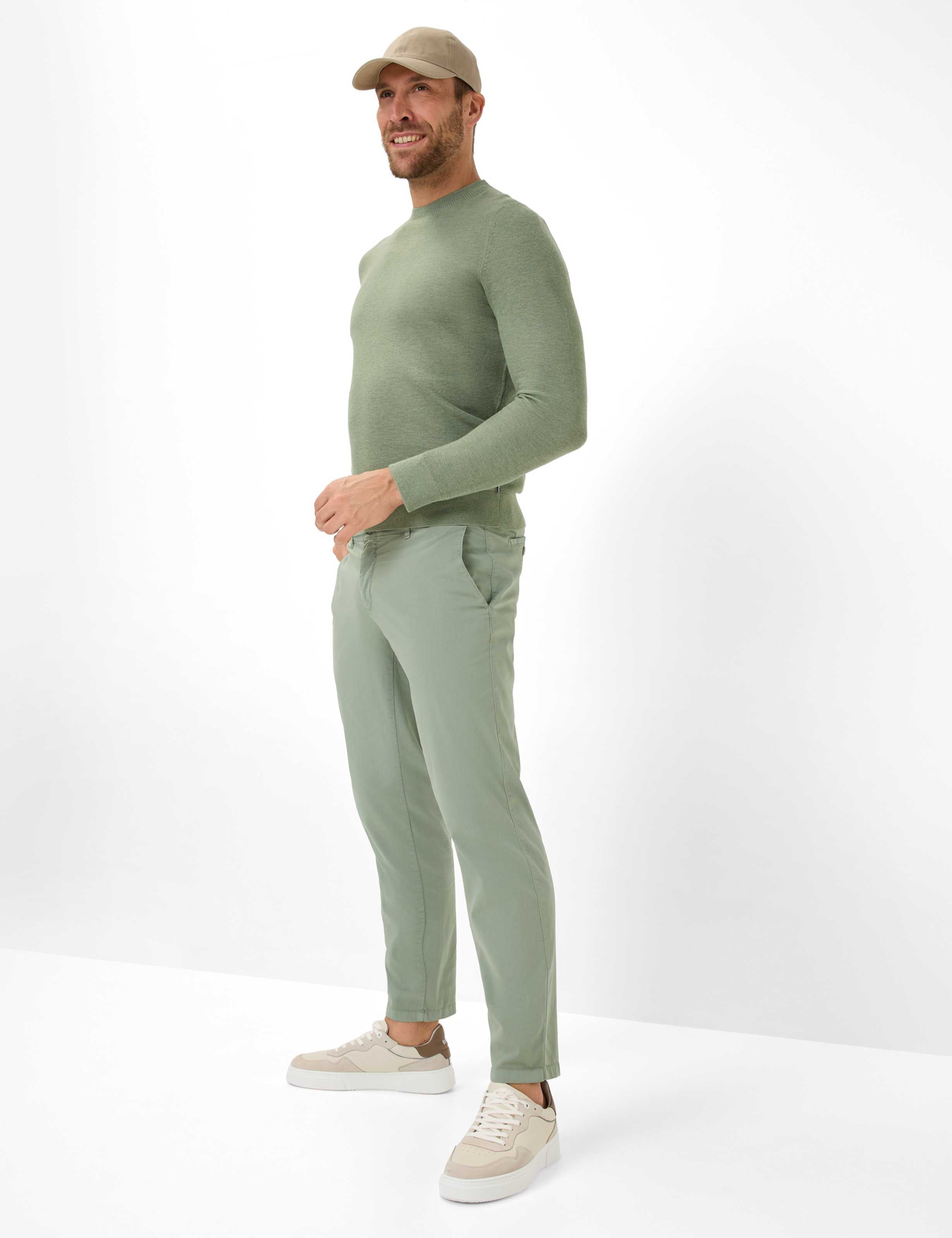 BRAX RICK Strickpullover Rundhals - Sage Canvas Green - 70126800 26-4108-36 von BRAX
