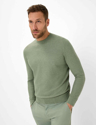 BRAX RICK Strickpullover Rundhals - Sage Canvas Green - 70126800 26-4108-36