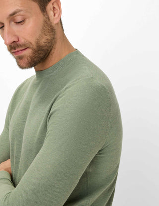 BRAX RICK Strickpullover Rundhals - Sage Canvas Green - 70126800 26-4108-36