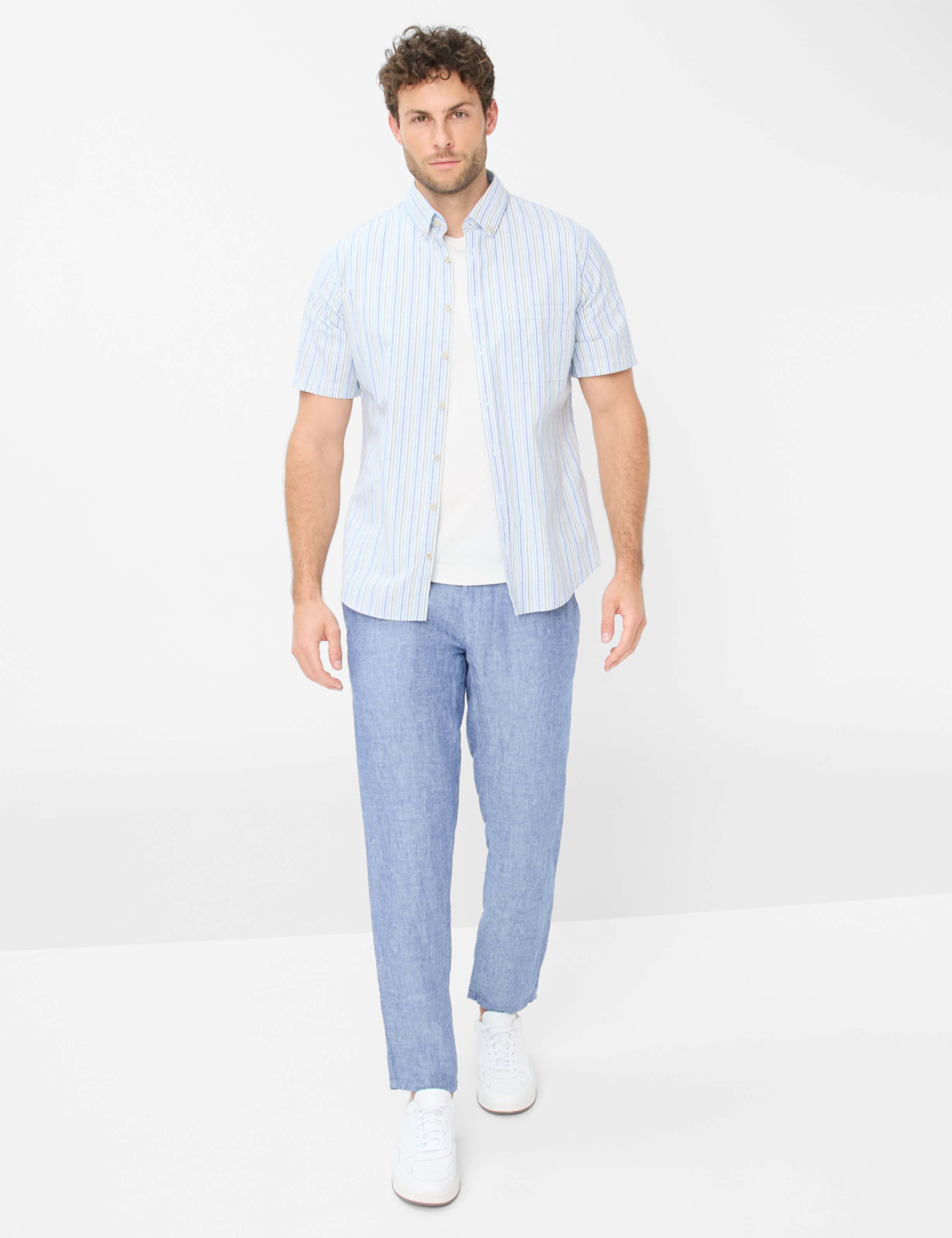 BRAX DAN S Kurzarm Hemd - Coastal Mint Stripes - 74410700 46-3818-36 von BRAX