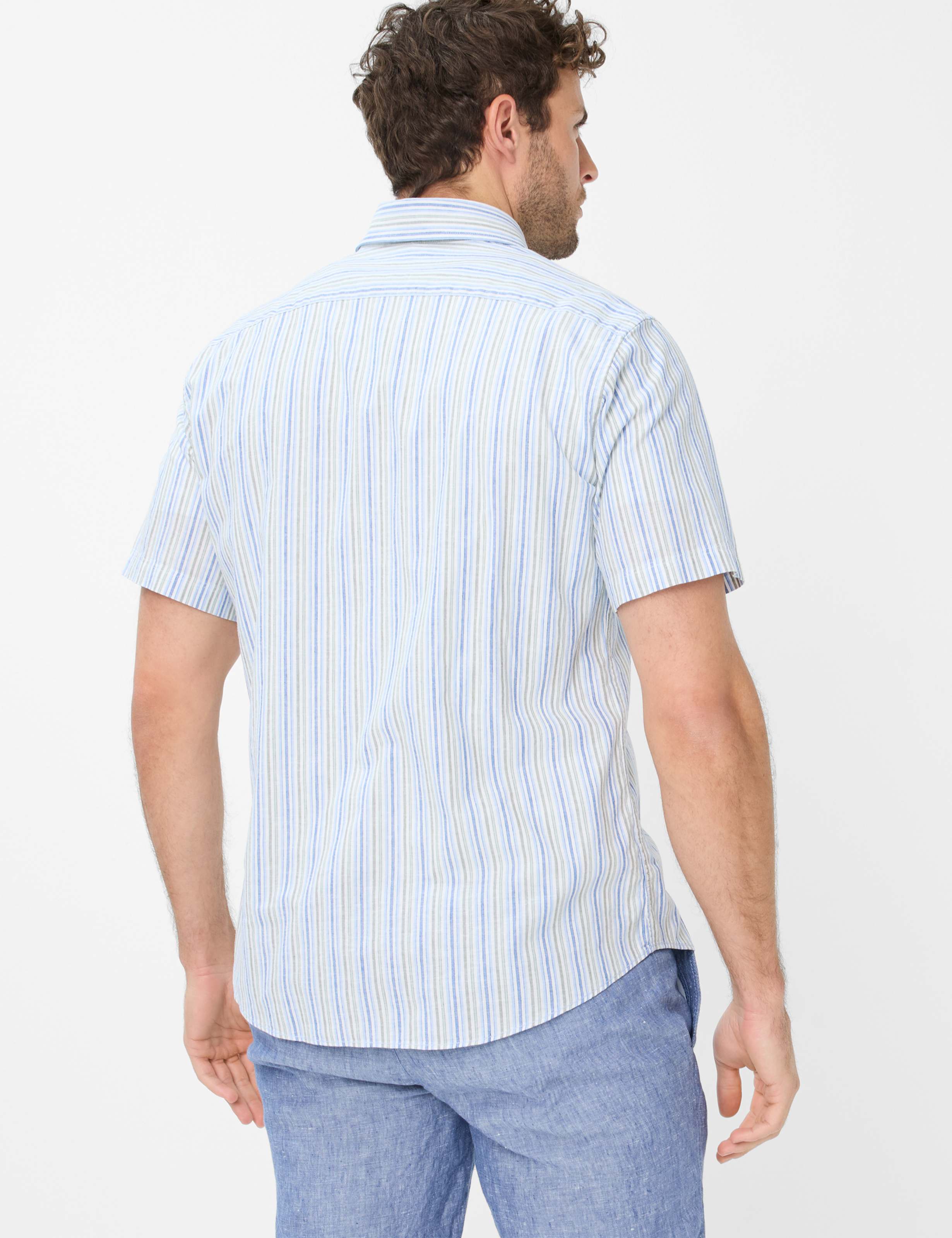 BRAX DAN S Kurzarm Hemd - Coastal Mint Stripes - 74410700 46-3818-36 von BRAX