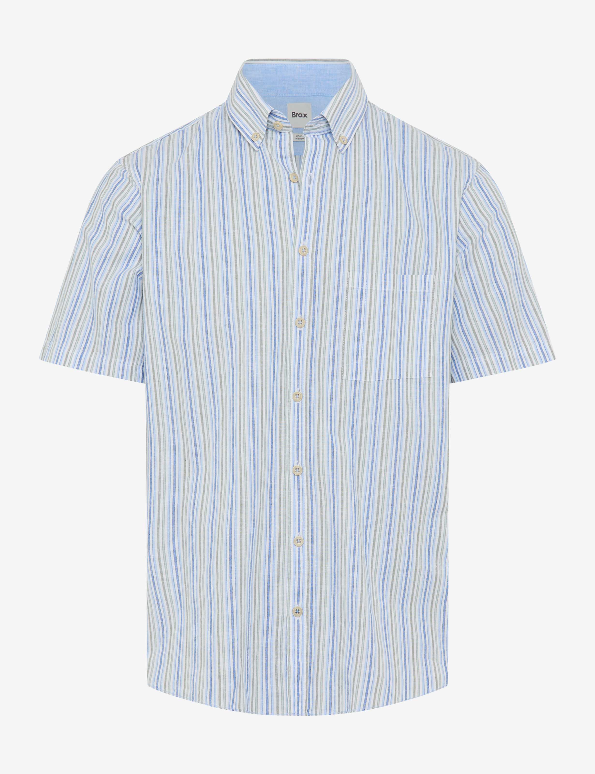 BRAX DAN S Kurzarm Hemd - Coastal Mint Stripes - 74410700 46-3818-36