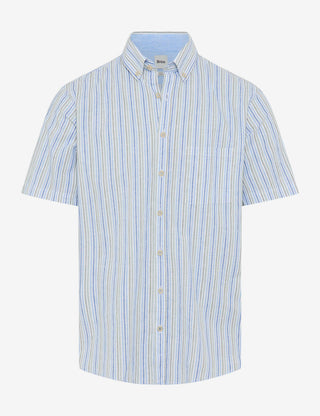 BRAX DAN S Kurzarm Hemd - Coastal Mint Stripes - 74410700 46-3818-36