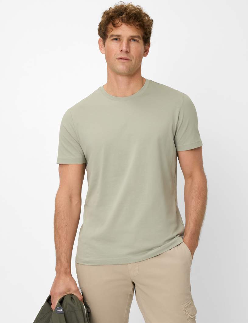 BRAX TED Kurzarm T-Shirt - Sage Drift Green - 70816100 26-4538-37 von BRAX