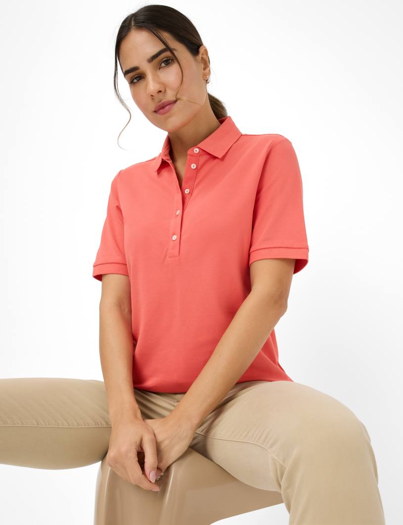 BRAX CLEO Poloshirt - Coral Sunset Pink - 90637500 31-3308-45 von BRAX