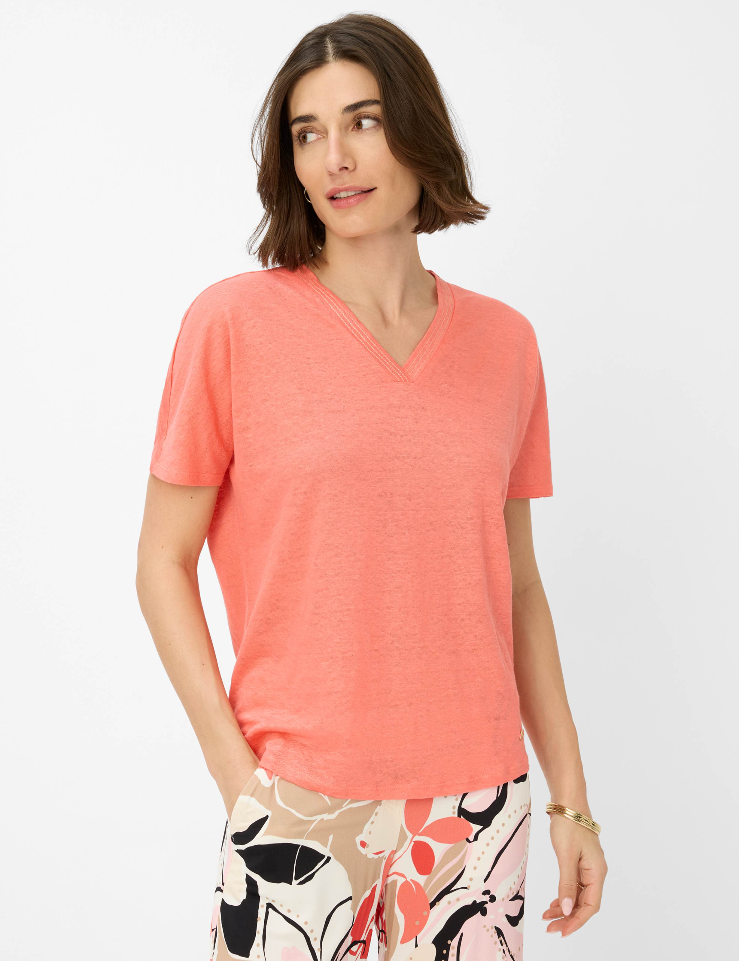 BRAX Caelen Kurzarm T-Shirt - Watermelon Dawn Red - 90638500 31-7208-45 von BRAX