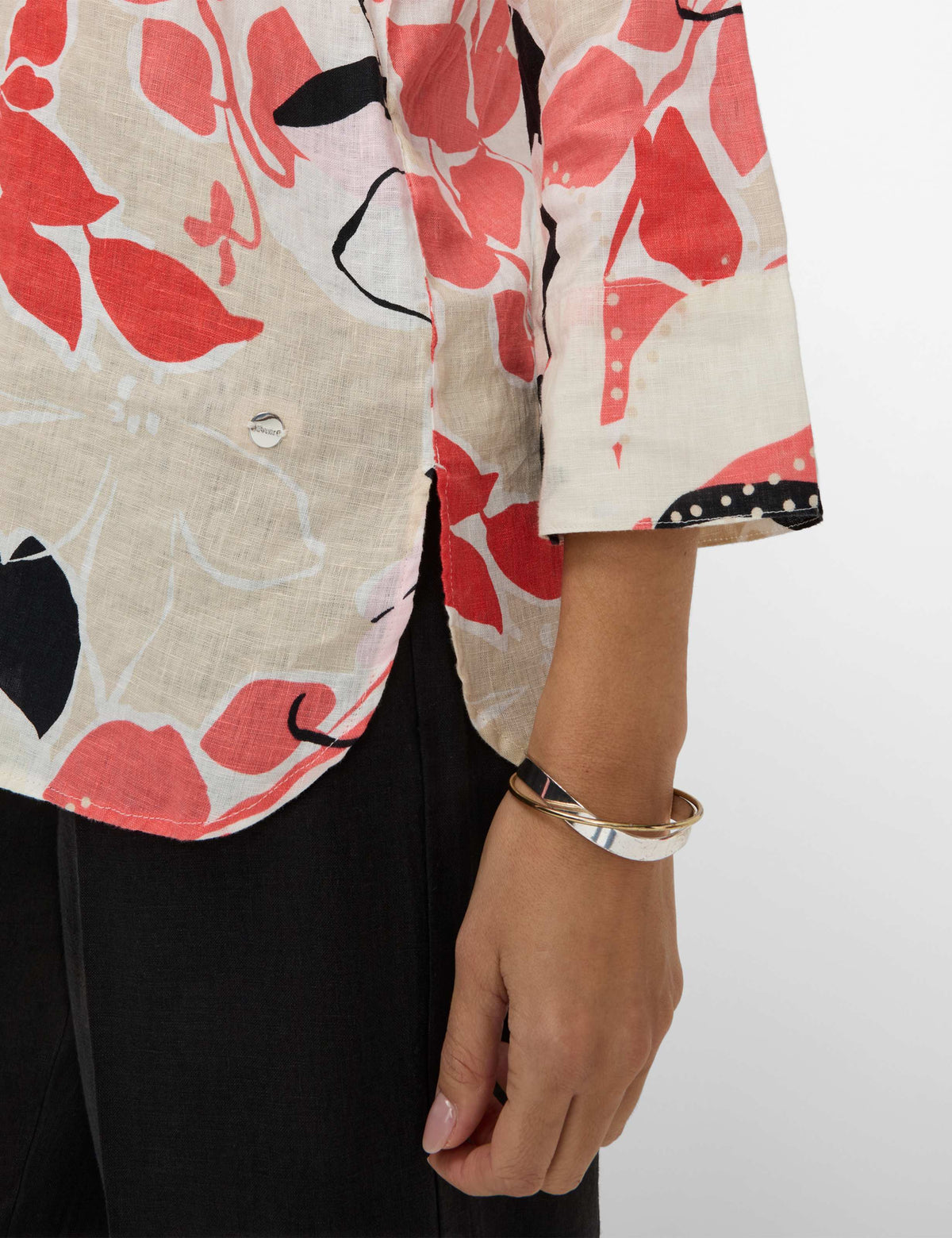 BRAX VICKI 3/4 Bluse - Coral Watercolor Cream - 94120200 41-7648-45 von BRAX