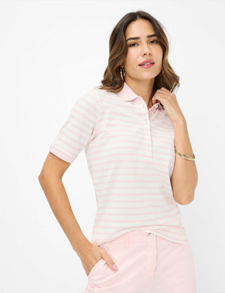 BRAX CLEO Poloshirt - Blush Breeze Stripe - 90637600 31-3318-87