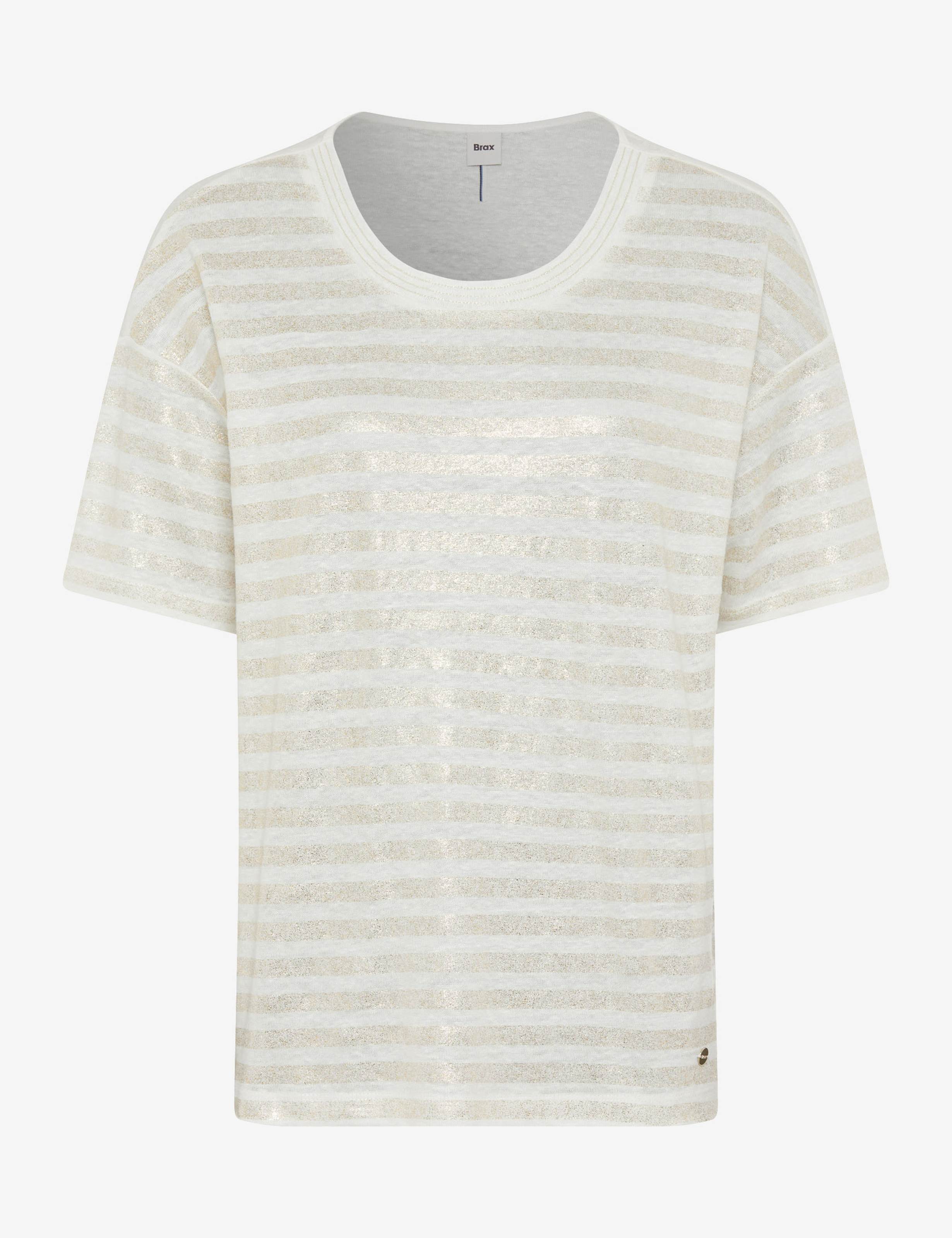 BRAX Candice T-Shirt - Sunlit Almond Stripe - 90638600 36-7218-54