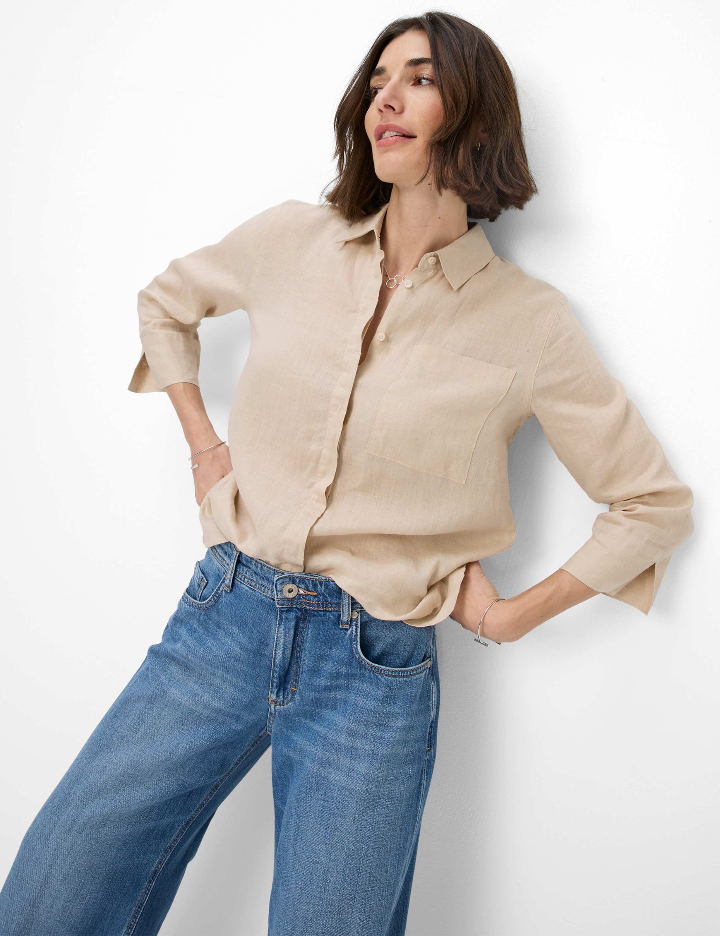BRAX VICKI 3/4 Bluse - Toasted Almond Mist - 94110200 41-7038-54 von BRAX