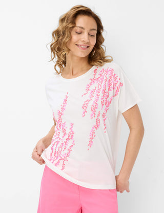 BRAX CAELEN Kurzarm T-Shirt - Bubble Blossom Pink - 90641600 36-3518-80