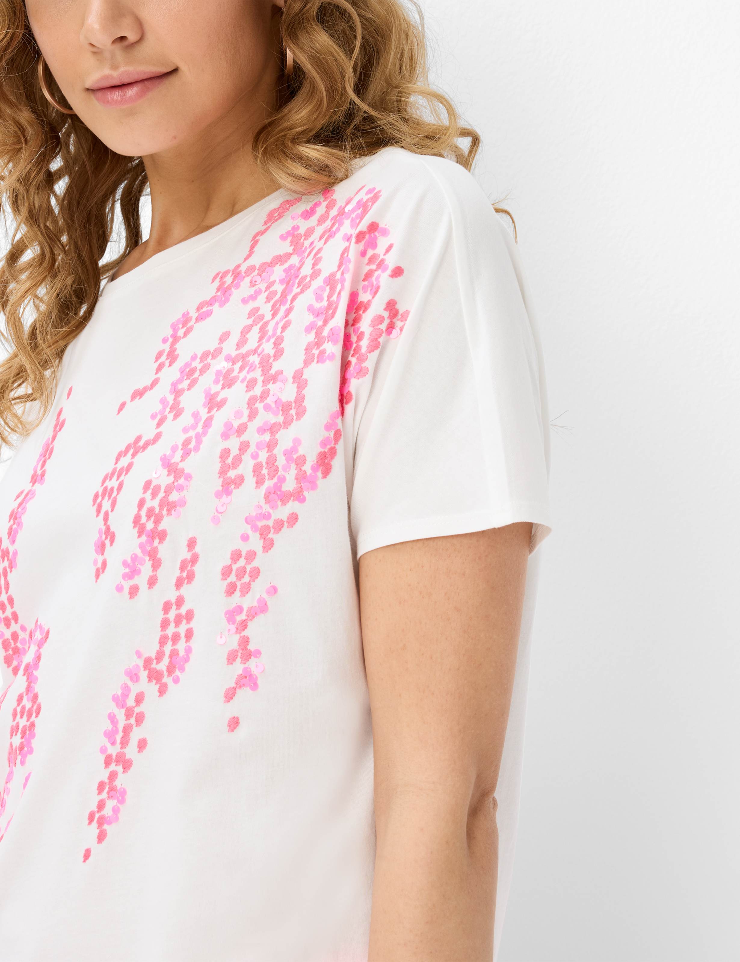 BRAX CAELEN Kurzarm T-Shirt - Bubble Blossom Pink - 90641600 36-3518-80 von BRAX
