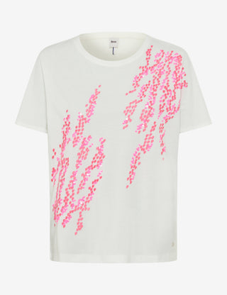 BRAX CAELEN Kurzarm T-Shirt - Bubble Blossom Pink - 90641600 36-3518-80