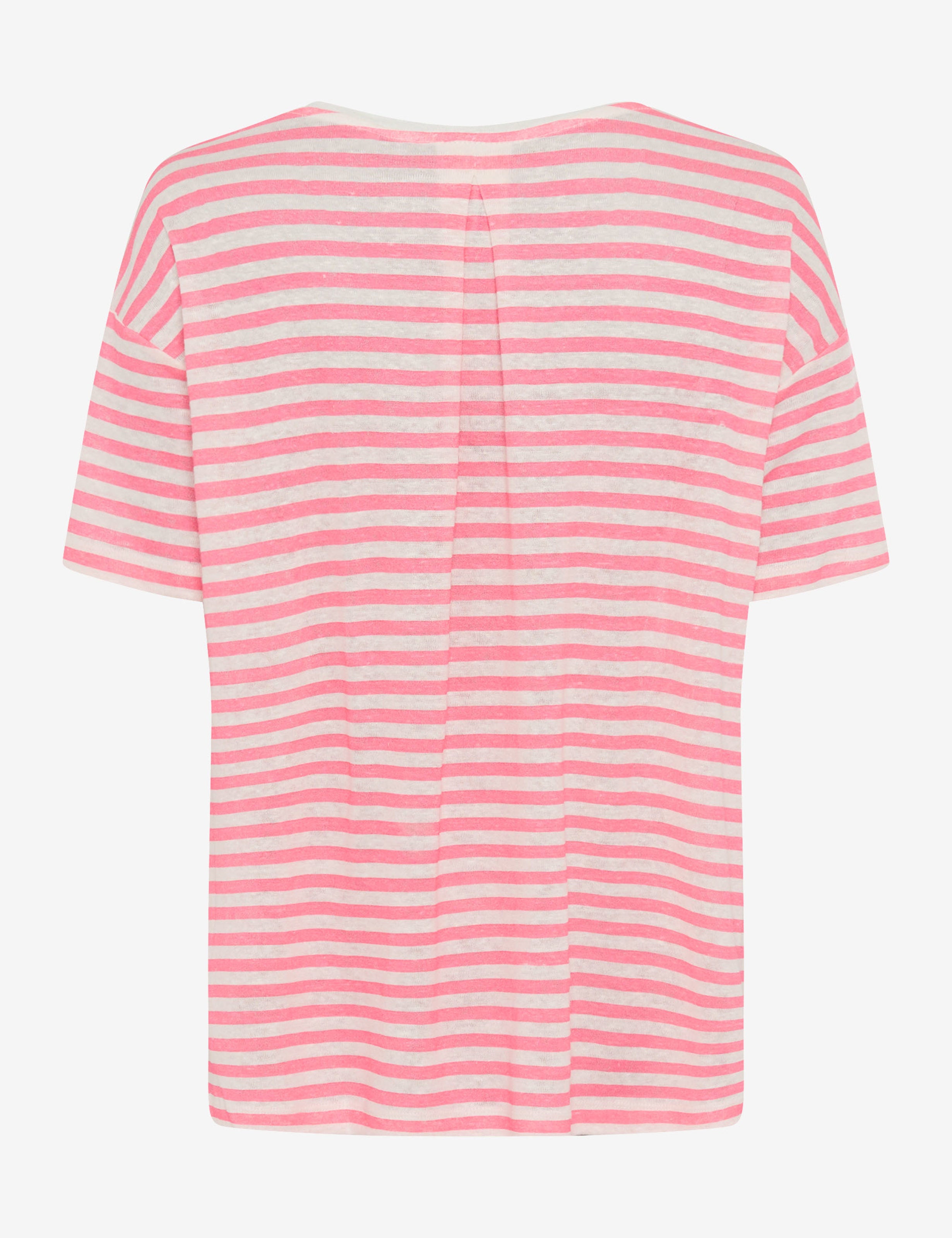 BRAX Candice Kurzarm T-Shirt - Coral Whisper Stripes - 90644700 36-7288-80