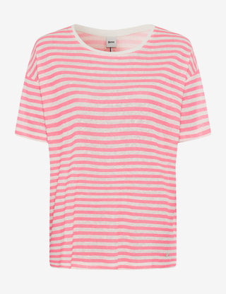 BRAX Candice Kurzarm T-Shirt - Coral Whisper Stripes - 90644700 36-7288-80