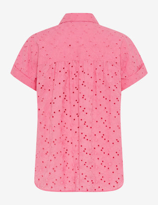 BRAX VIV Kurzarm Bluse - Petal Rose Berry - 94154300 46-5598-80