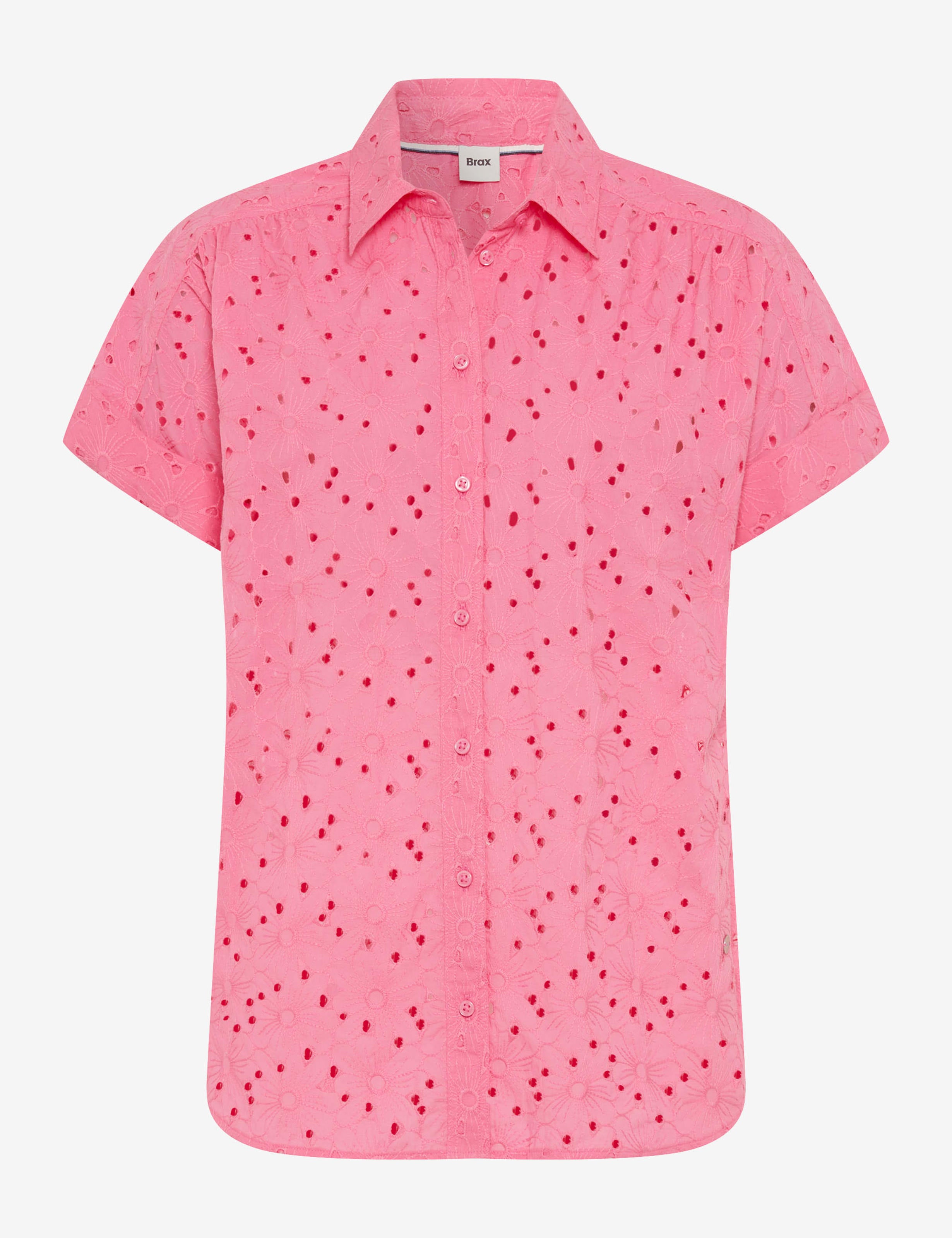 BRAX VIV Kurzarm Bluse - Petal Rose Berry - 94154300 46-5598-80