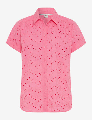 BRAX VIV Kurzarm Bluse - Petal Rose Berry - 94154300 46-5598-80