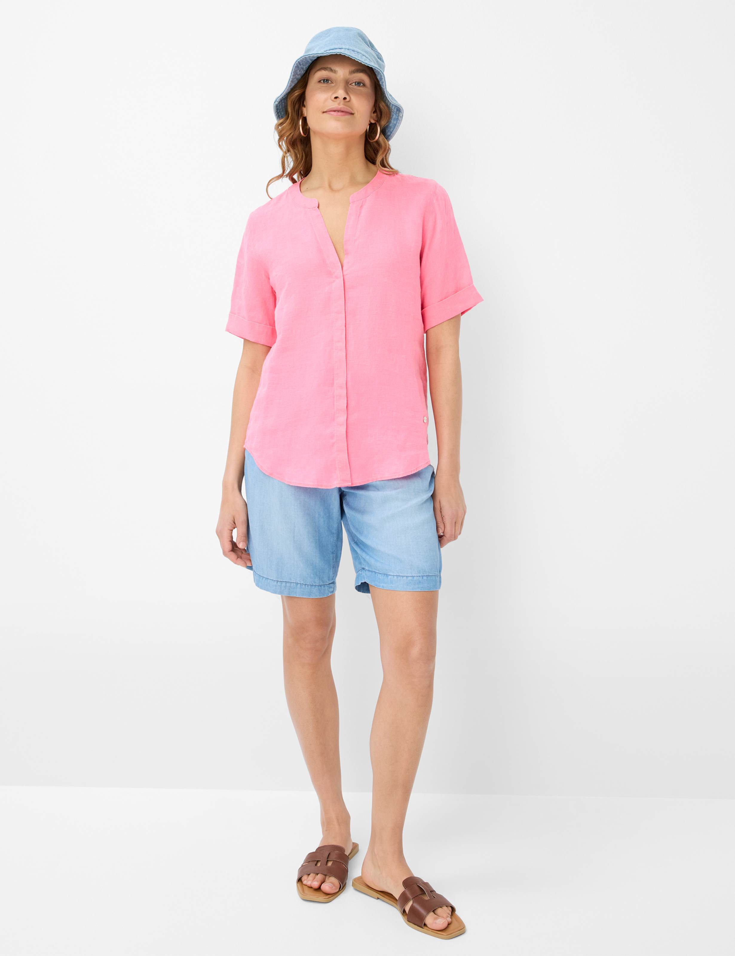 BRAX VERI Halbarm Bluse - Rose Drift Pink - 94150500 46-7038-80 von BRAX