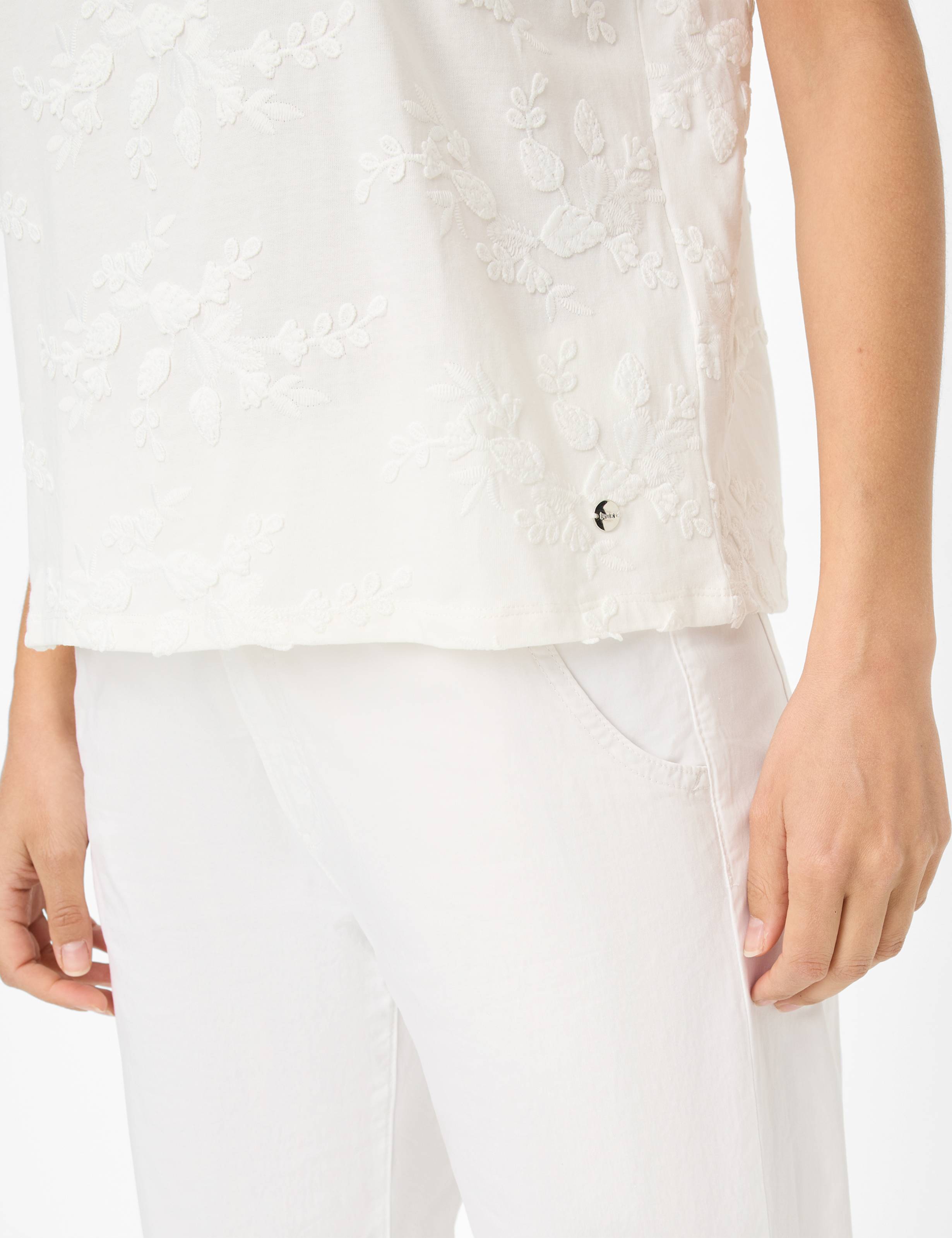 BRAX CIRA Kurzarm T-Shirt - Pearl Cloud White - 90644300 36-3558-98 von BRAX