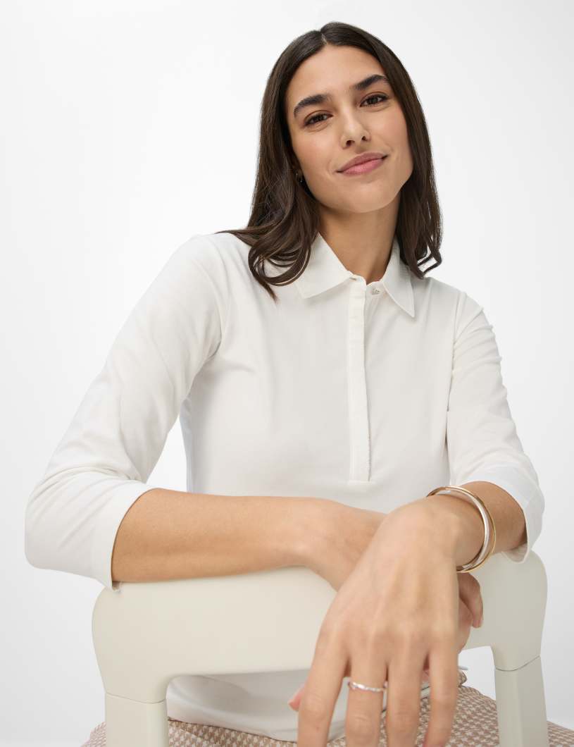 BRAX CLEO 3/4-Arm Shirt - Ivory Dawn - 90639800 36-3608-98 von BRAX