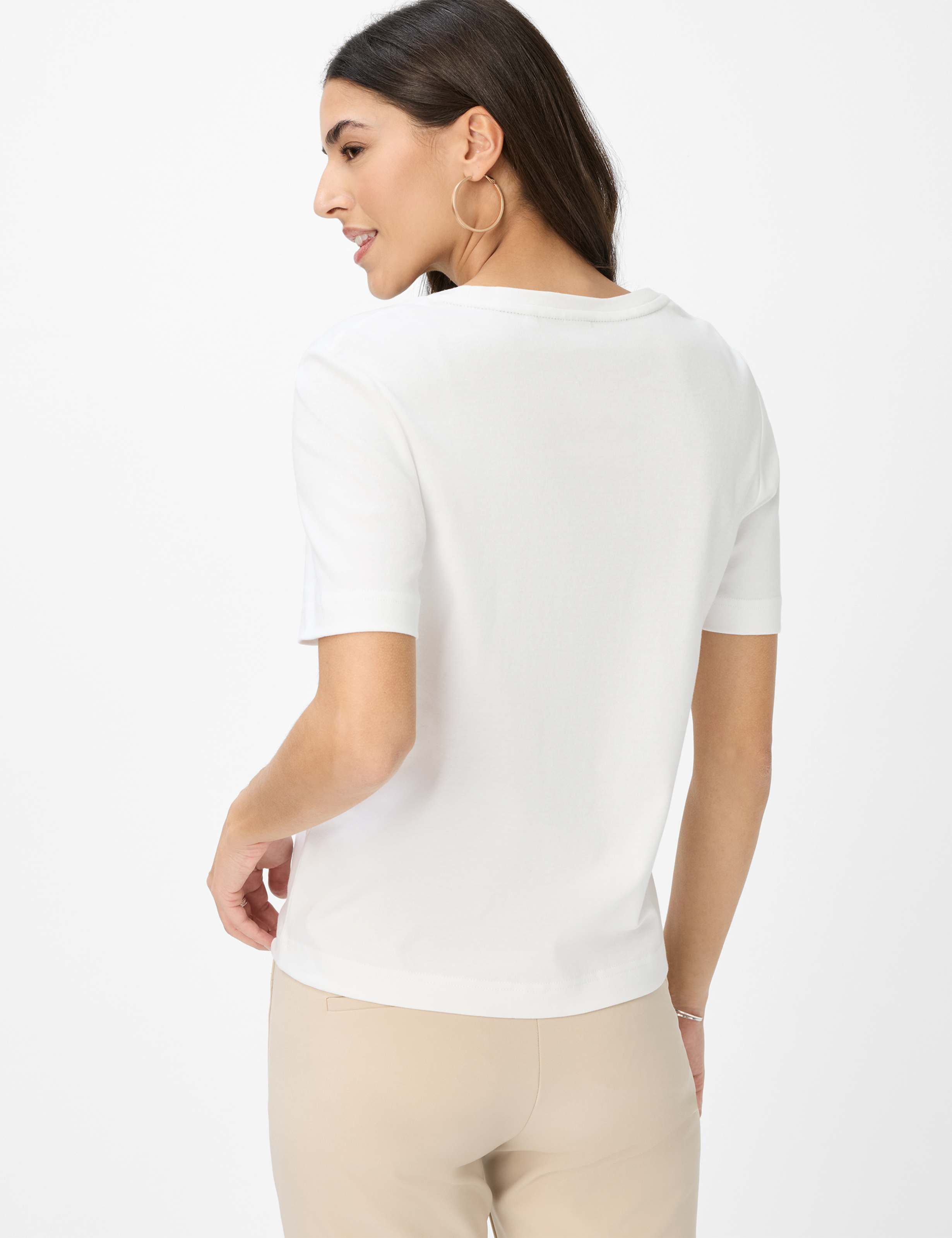 BRAX CIRA Kurzarm T-Shirt - Champagne Stripe Sparkle - 90639700 36-5858-98 von BRAX