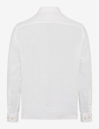 BRAX Dirk U Langarm Hemd - Ivory Linen Mist - 74411900 41-3508-99