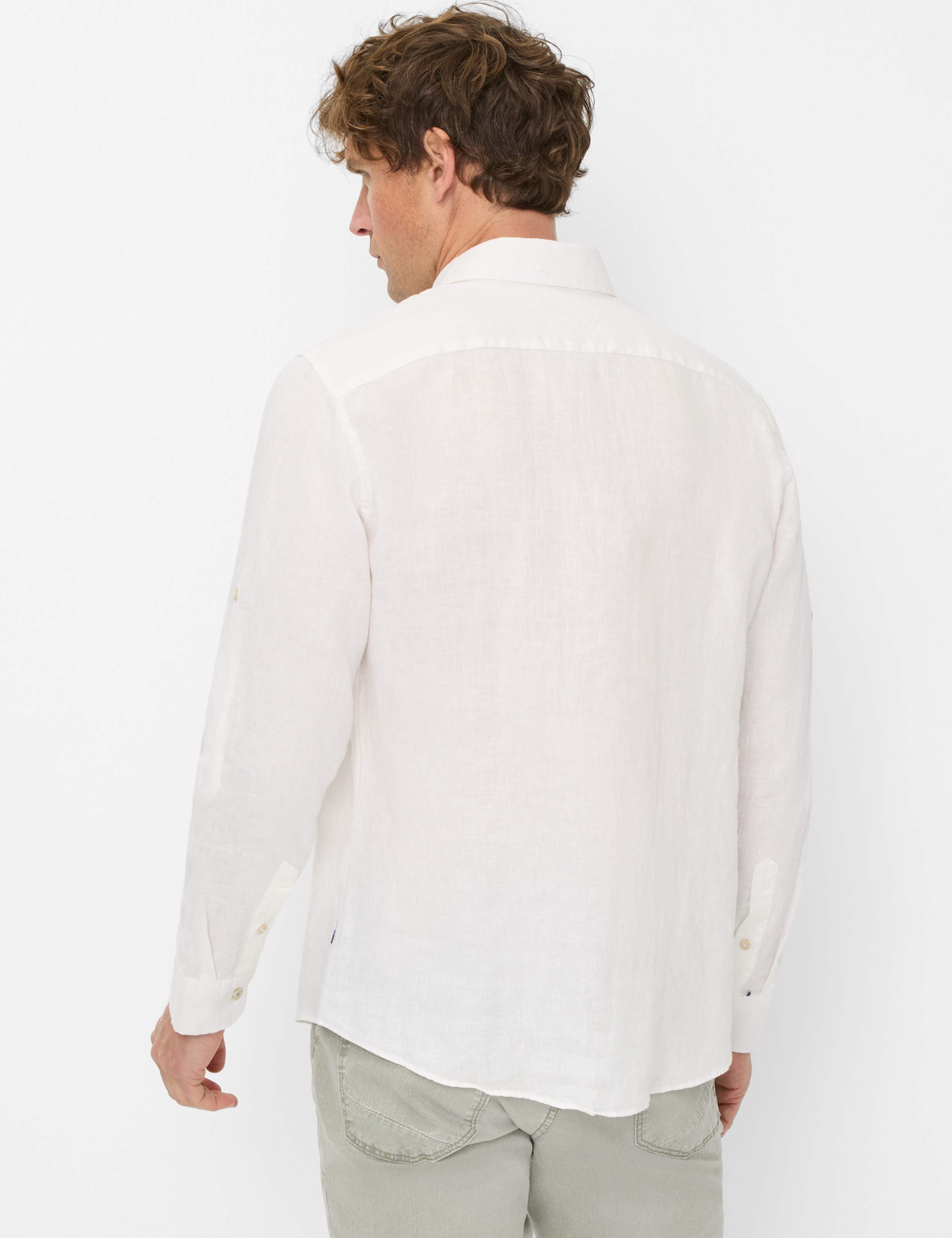 BRAX Dirk U Langarm Hemd - Ivory Linen Mist - 74411900 41-3508-99 von BRAX