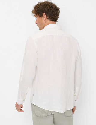 BRAX Dirk U Langarm Hemd - Ivory Linen Mist - 74411900 41-3508-99