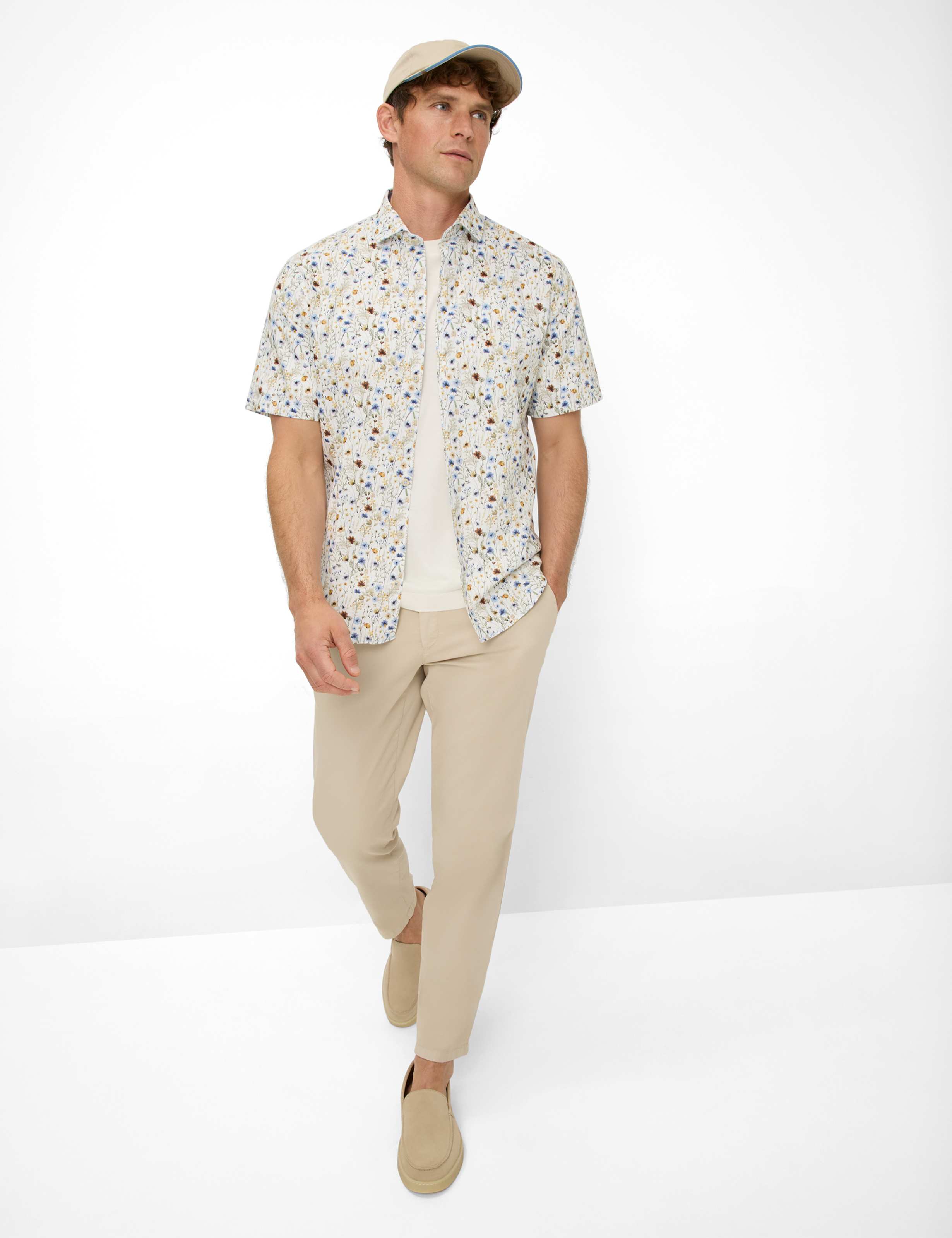 BRAX HARDY P Kurzarm Hemd - Wildflower Sky - 74420400 46-3828-99 von BRAX