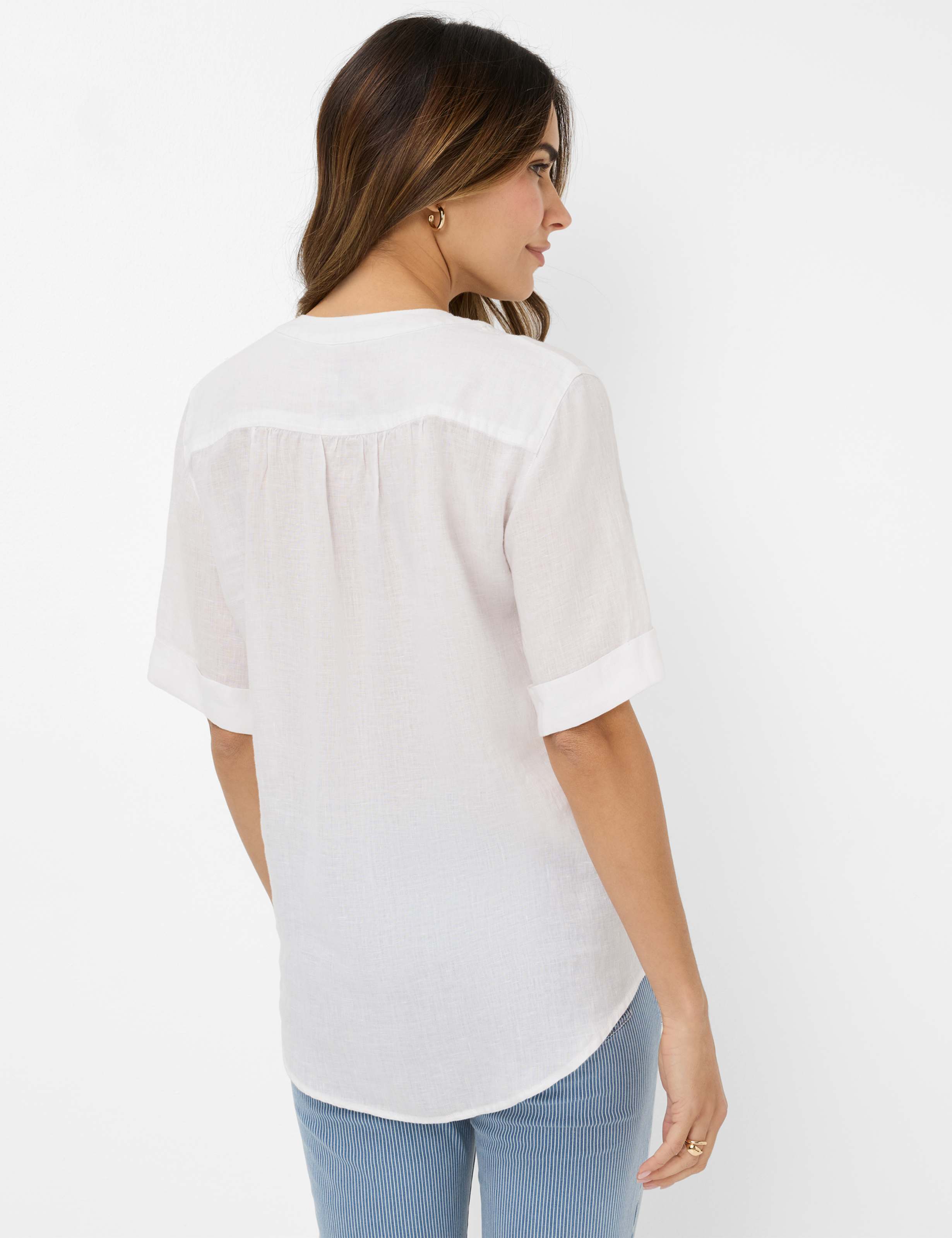 BRAX VERI Halbarm Bluse - Linen Whisper - 94150500 46-7038-99 von BRAX