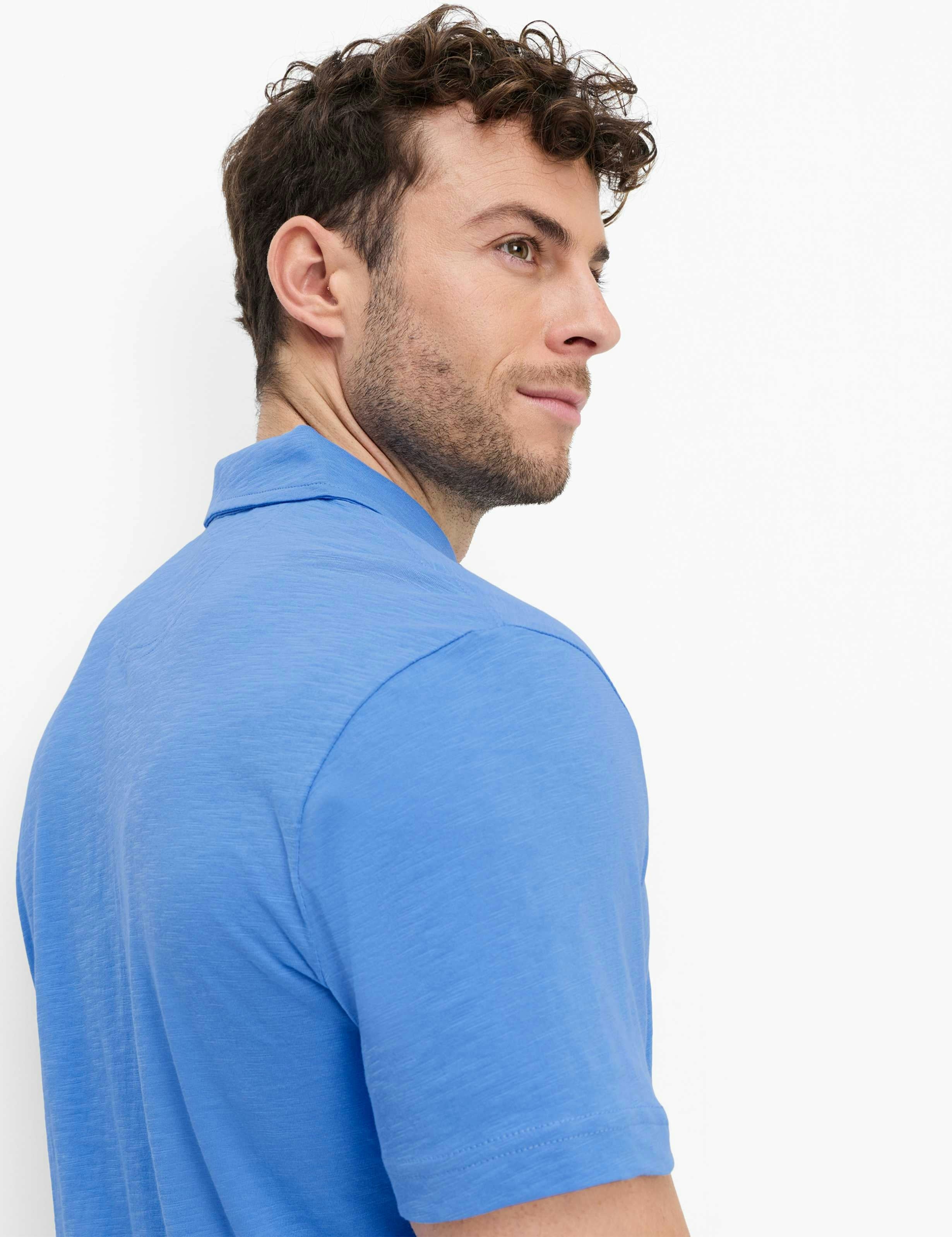 BRAX PAVO Poloshirt fresh blue 70440300 70-0061-13 - Cotton Slub von BRAX