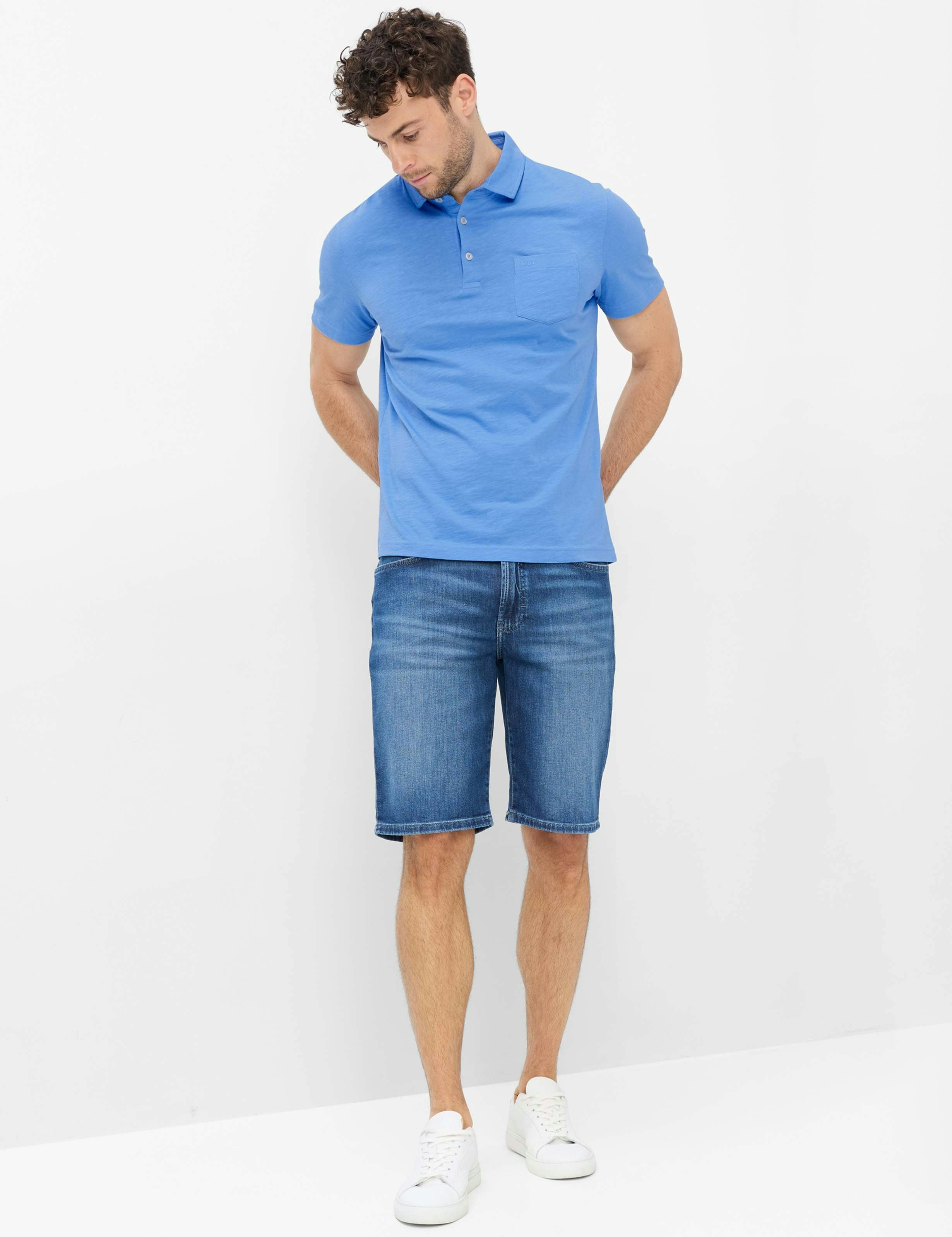 BRAX PAVO Poloshirt fresh blue 70440300 70-0061-13 - Cotton Slub von BRAX