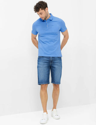 BRAX PAVO Poloshirt fresh blue 70440300 70-0061-13 - Cotton Slub