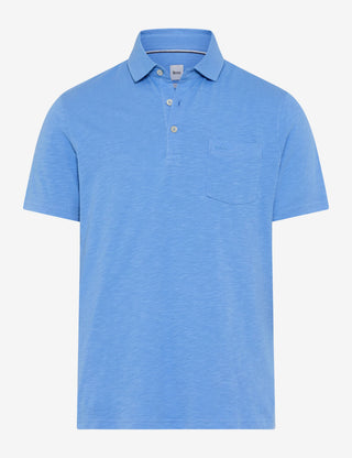 BRAX PAVO Poloshirt fresh blue 70440300 70-0061-13 - Cotton Slub