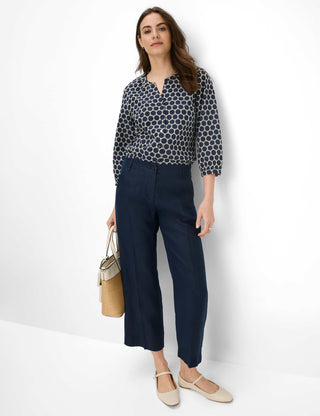 BRAX MAINE S Stoffhose - Midnight Linen Blue - 9822820 71-2208-22