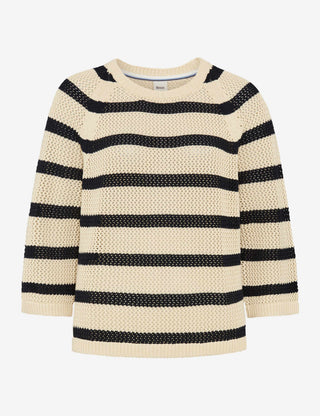 BRAX NALA Pullover/Longsleeve - Cream Navy Stripe - 90114000 90-6010-22