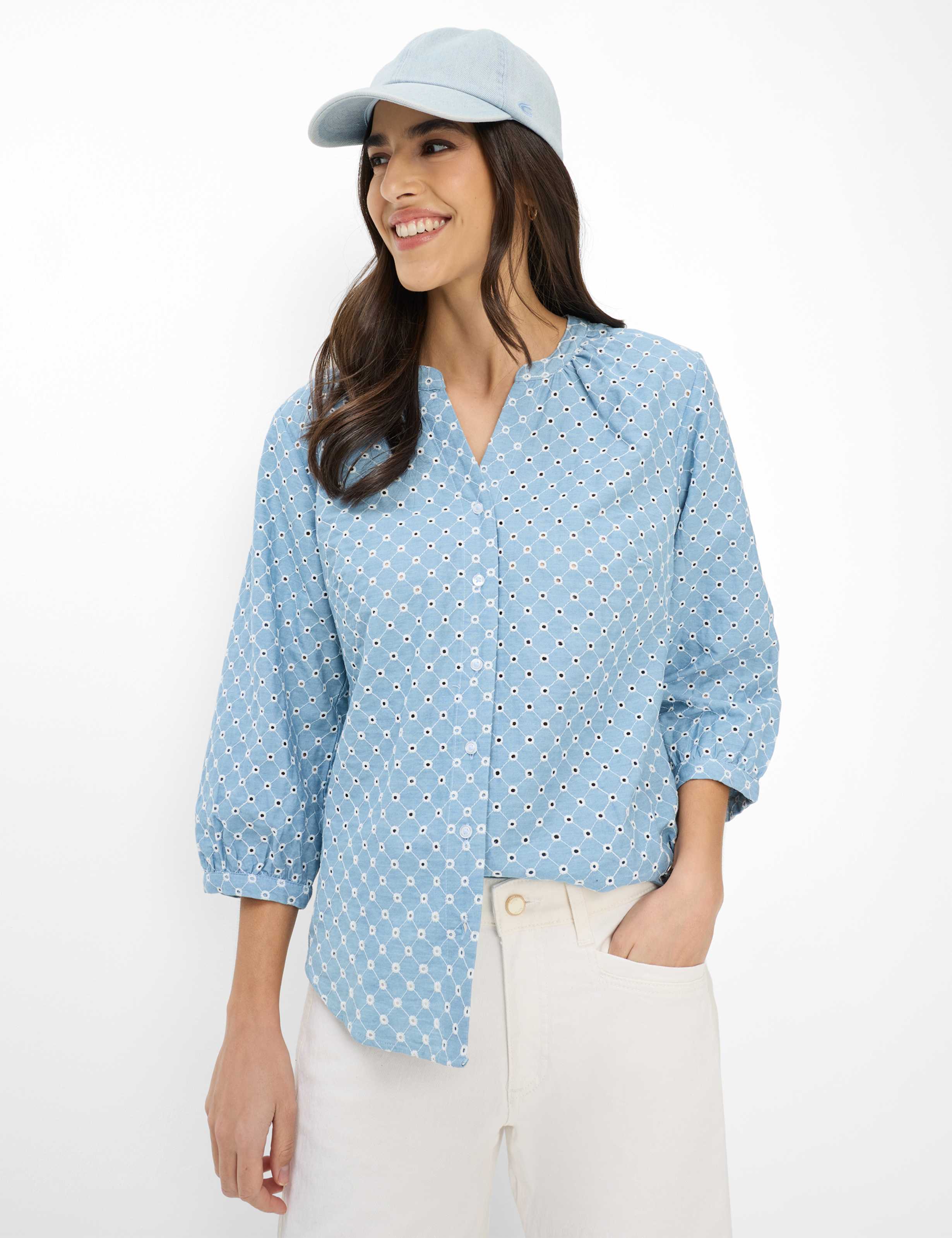 BRAX VELIA 3/4 Bluse - Cloudy Aqua Blue - 94151000 94-0031-27 von BRAX