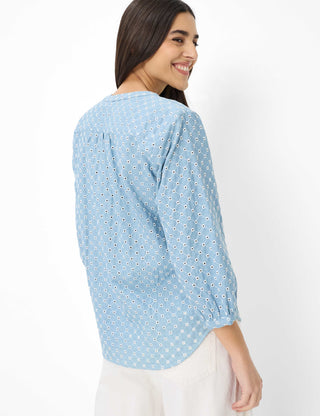 BRAX VELIA 3/4 Bluse - Cloudy Aqua Blue - 94151000 94-0031-27