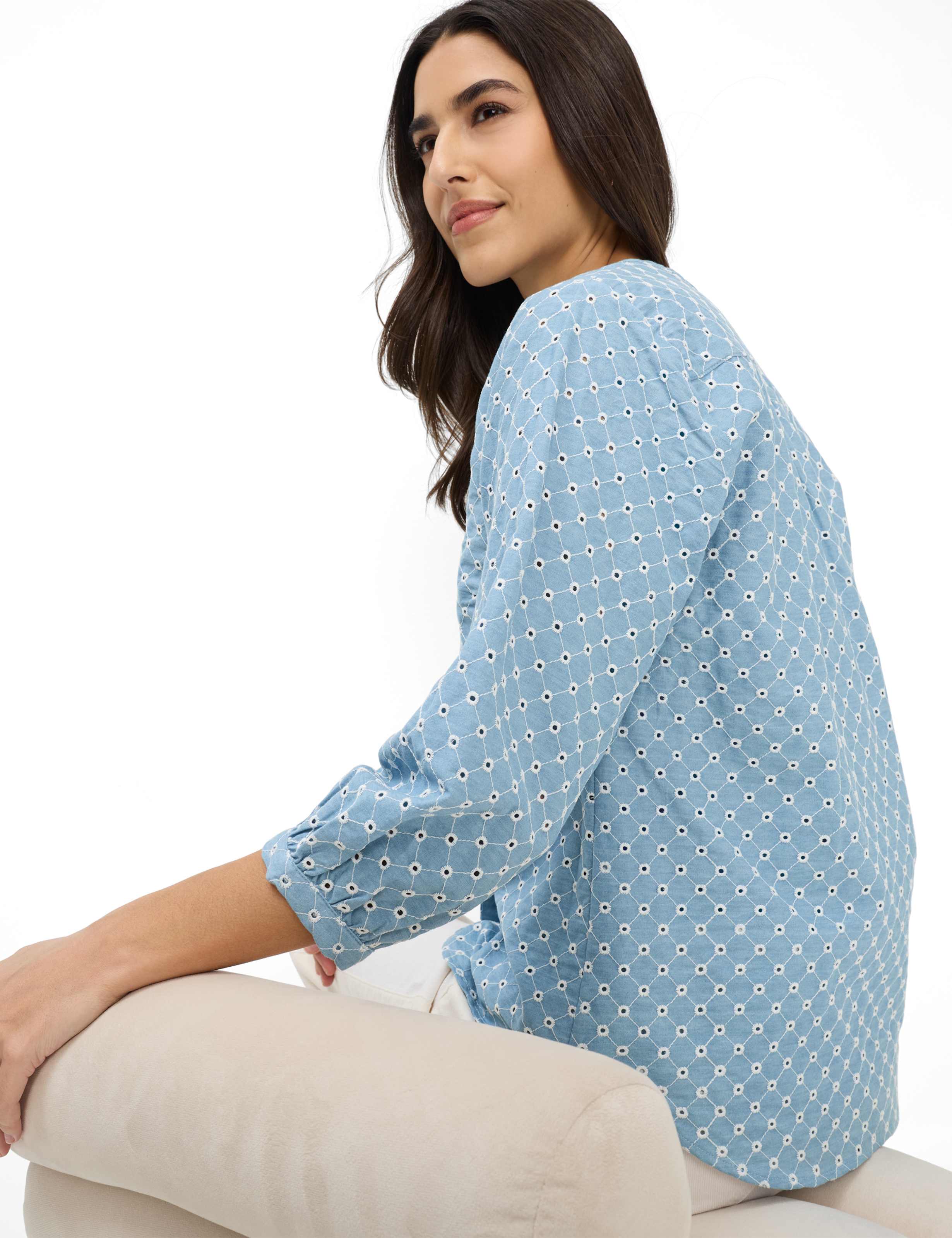 BRAX VELIA 3/4 Bluse - Cloudy Aqua Blue - 94151000 94-0031-27 von BRAX