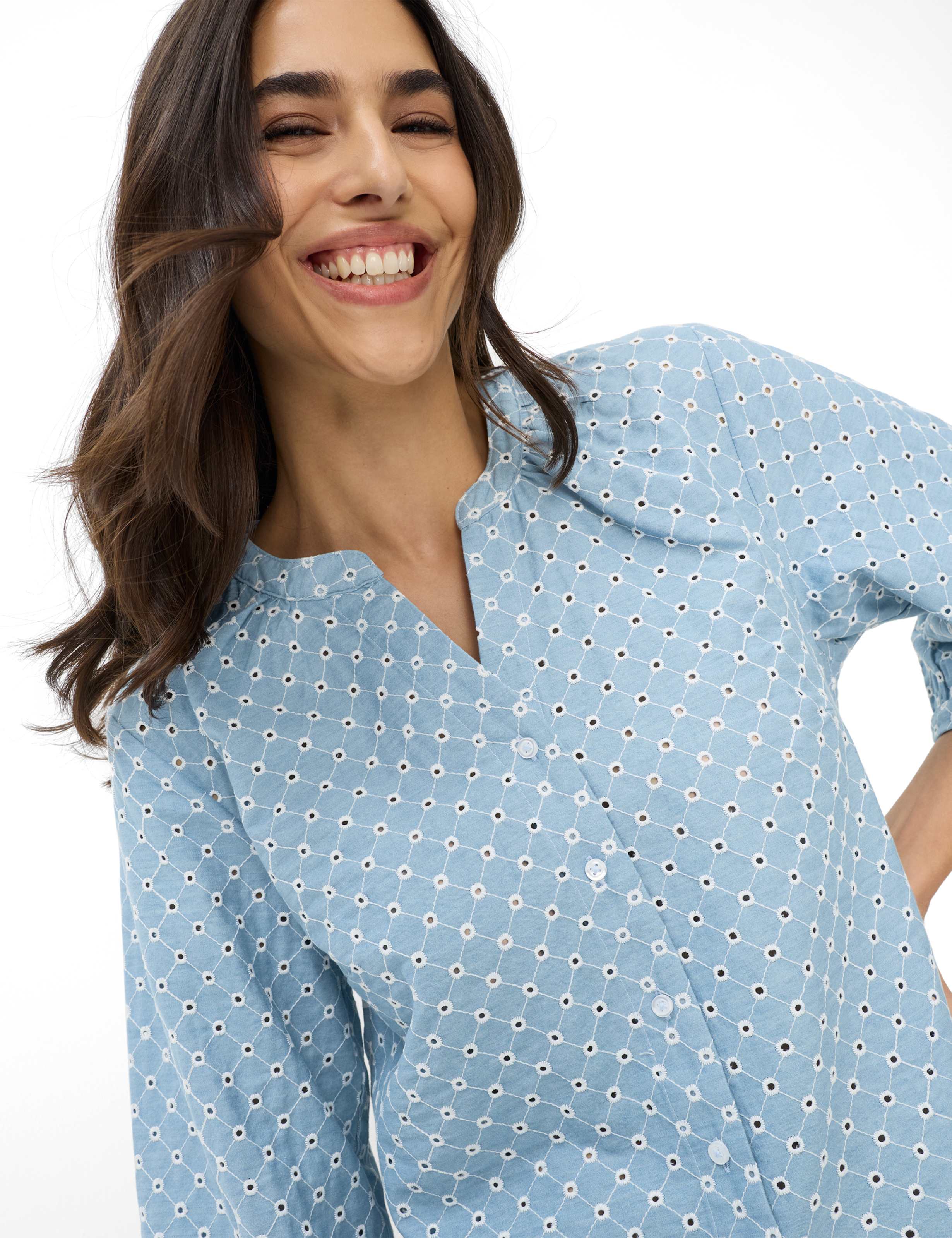 BRAX VELIA 3/4 Bluse - Cloudy Aqua Blue - 94151000 94-0031-27 von BRAX
