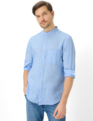 BRAX LARS U Kurzarm Hemd sky 74430200 74-0006-29 - PURE LINEN ULTRALIGHT